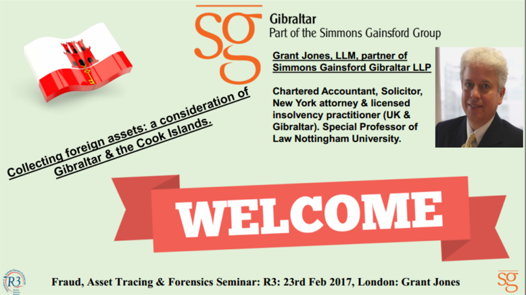 Fraud and Asset Tracing presentation by Gibraltar Insolvency Practitioner Grant Jones